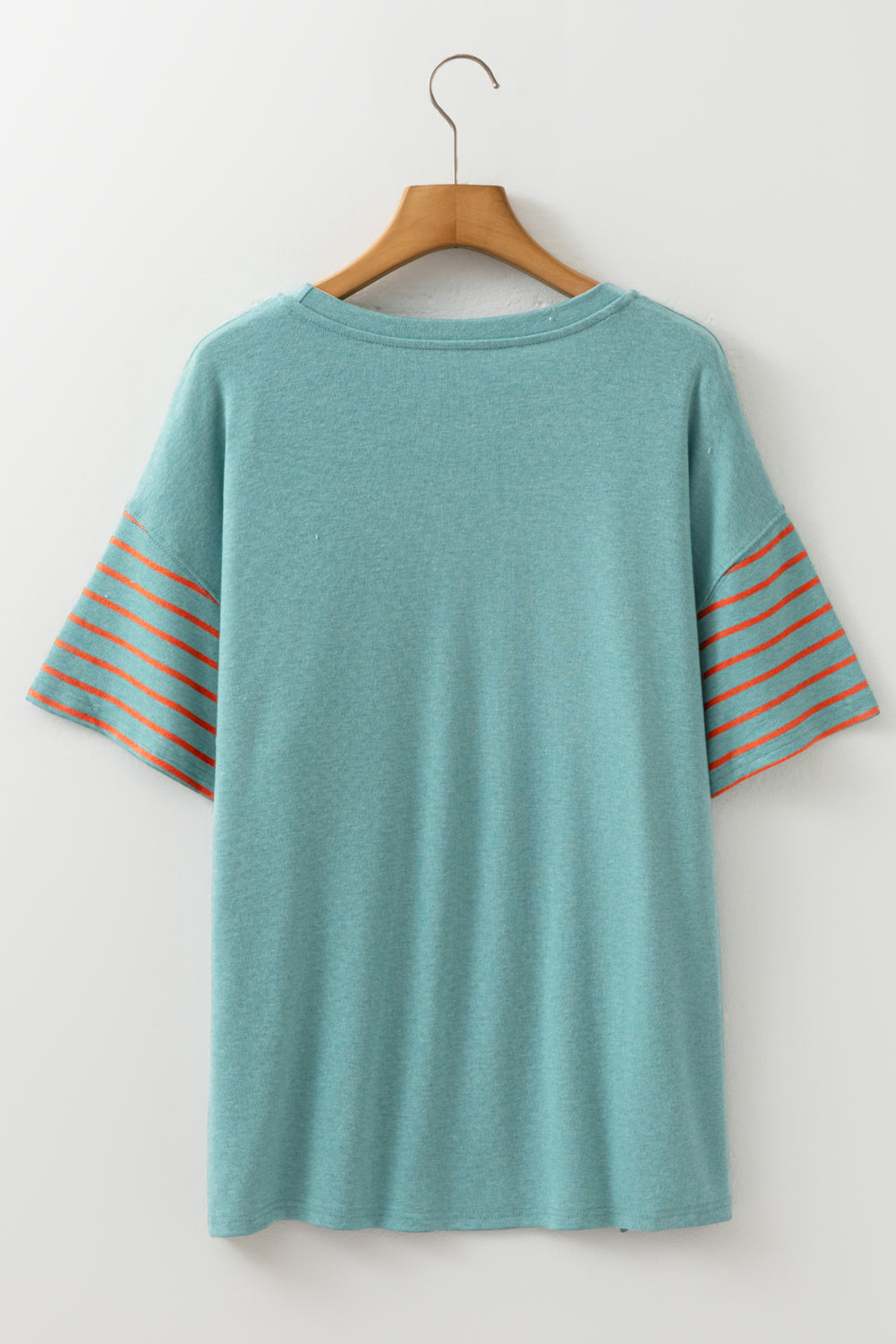 Red Dahlia Color Block Striped Detail Loose T Shirt