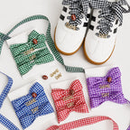 Gingham Game Day Shoe Laces with Charms