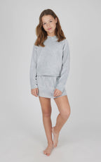Tween Girls Heather Velour Hoodie and Skort Set