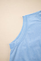 Phalaenopsis 2 Pieces Mineral Wash Cotton Tank Top Lined Split Skirt Set
