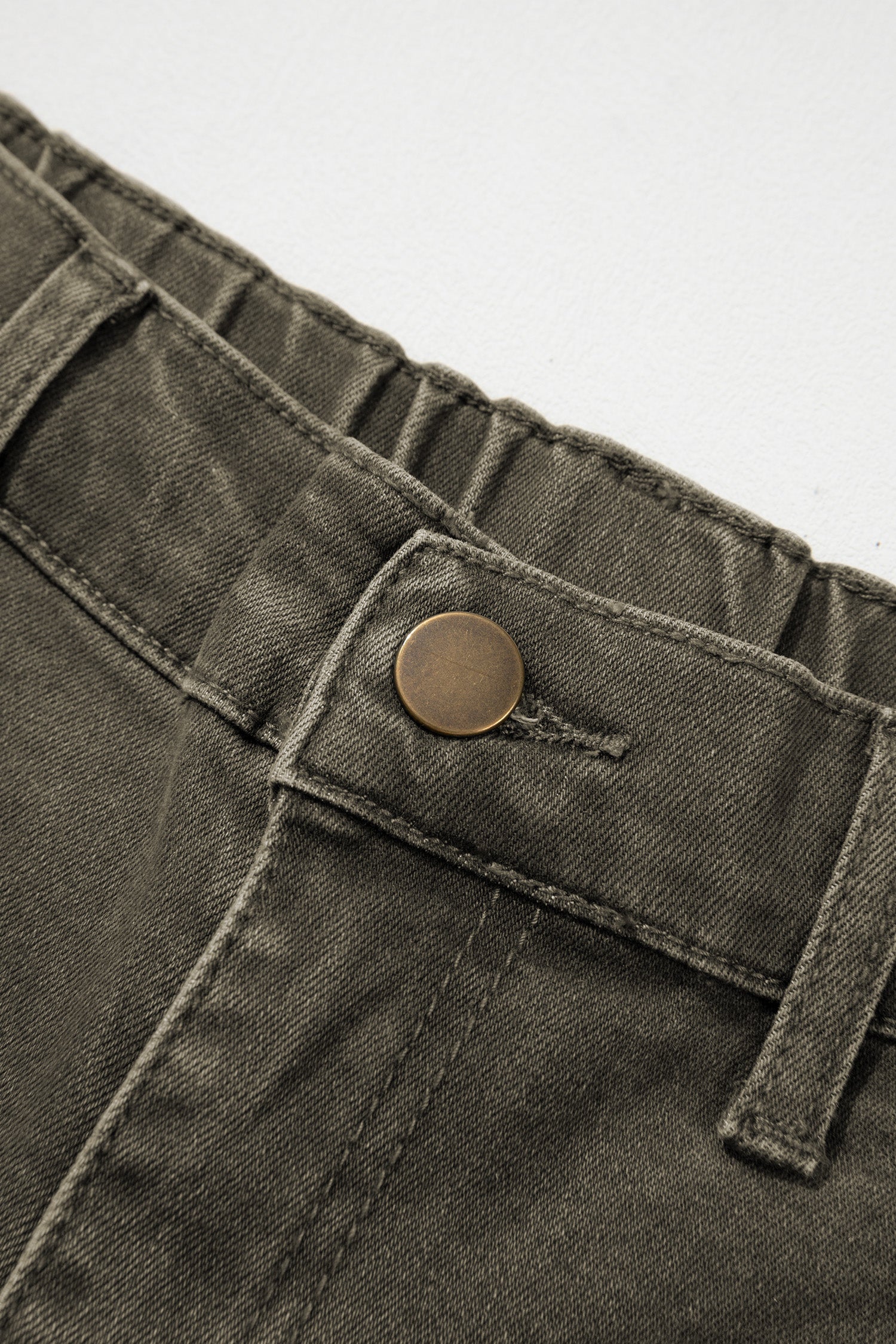 Color Square Patch Pocket Ankle-length Barrel Jeans