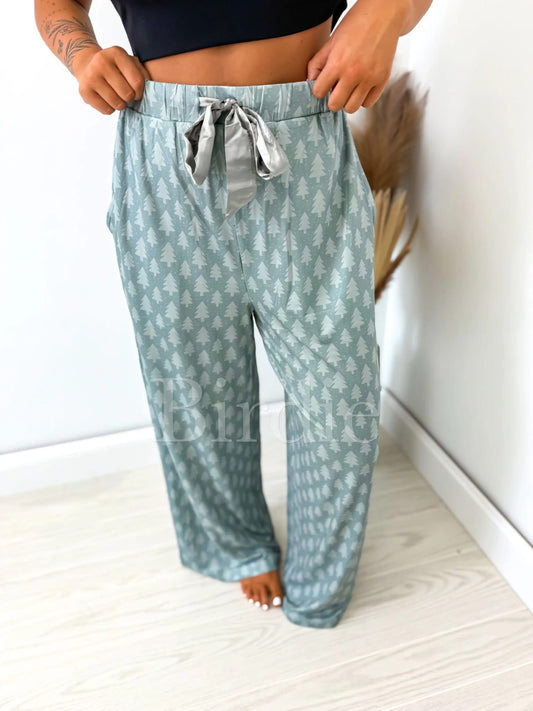Twinkle Tree Pajama Pants with Satin Bow