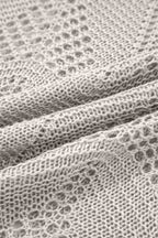 Hollow Out Knit 7/8 Sleeve Casual Sweater