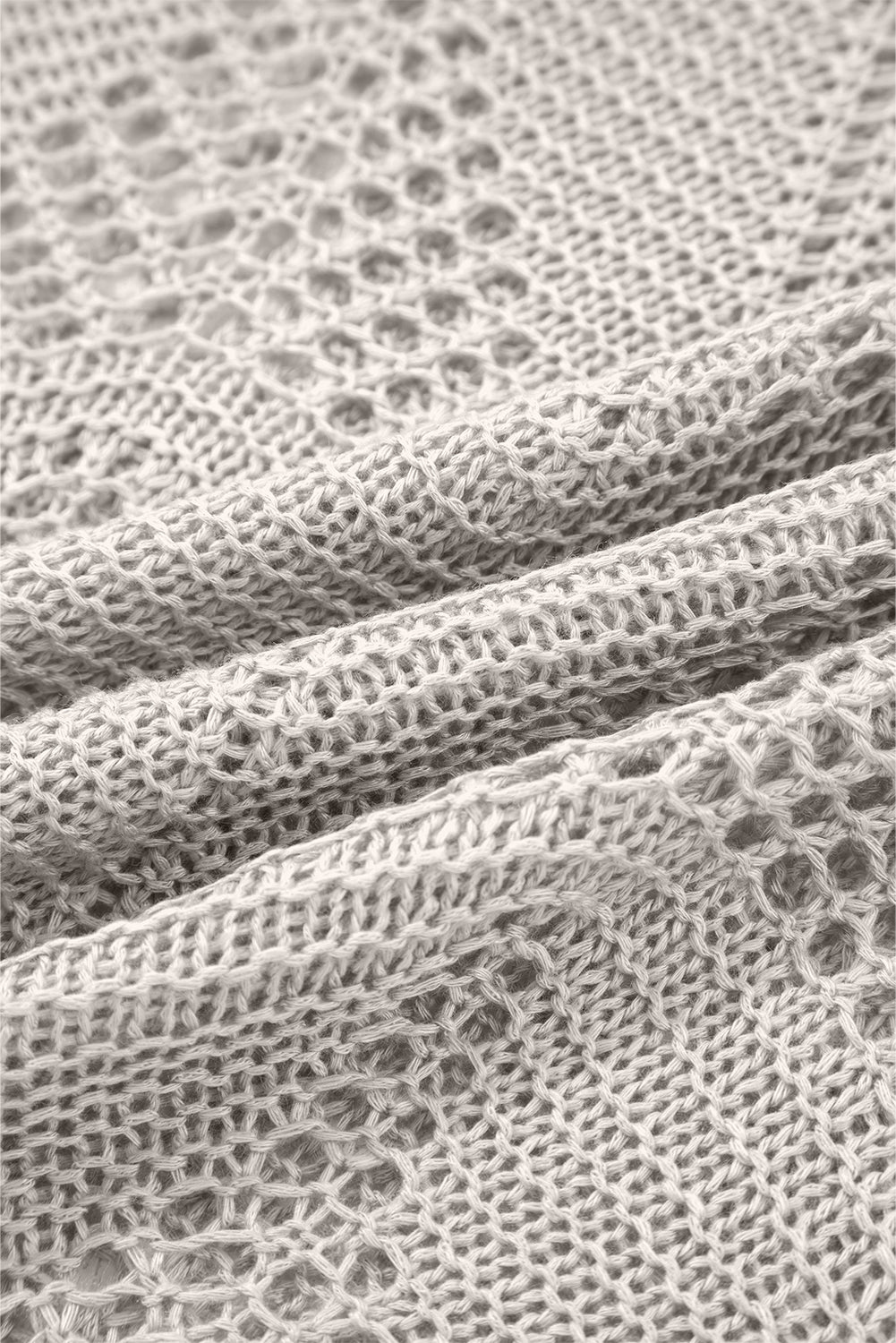 Hollow Out Knit 7/8 Sleeve Casual Sweater