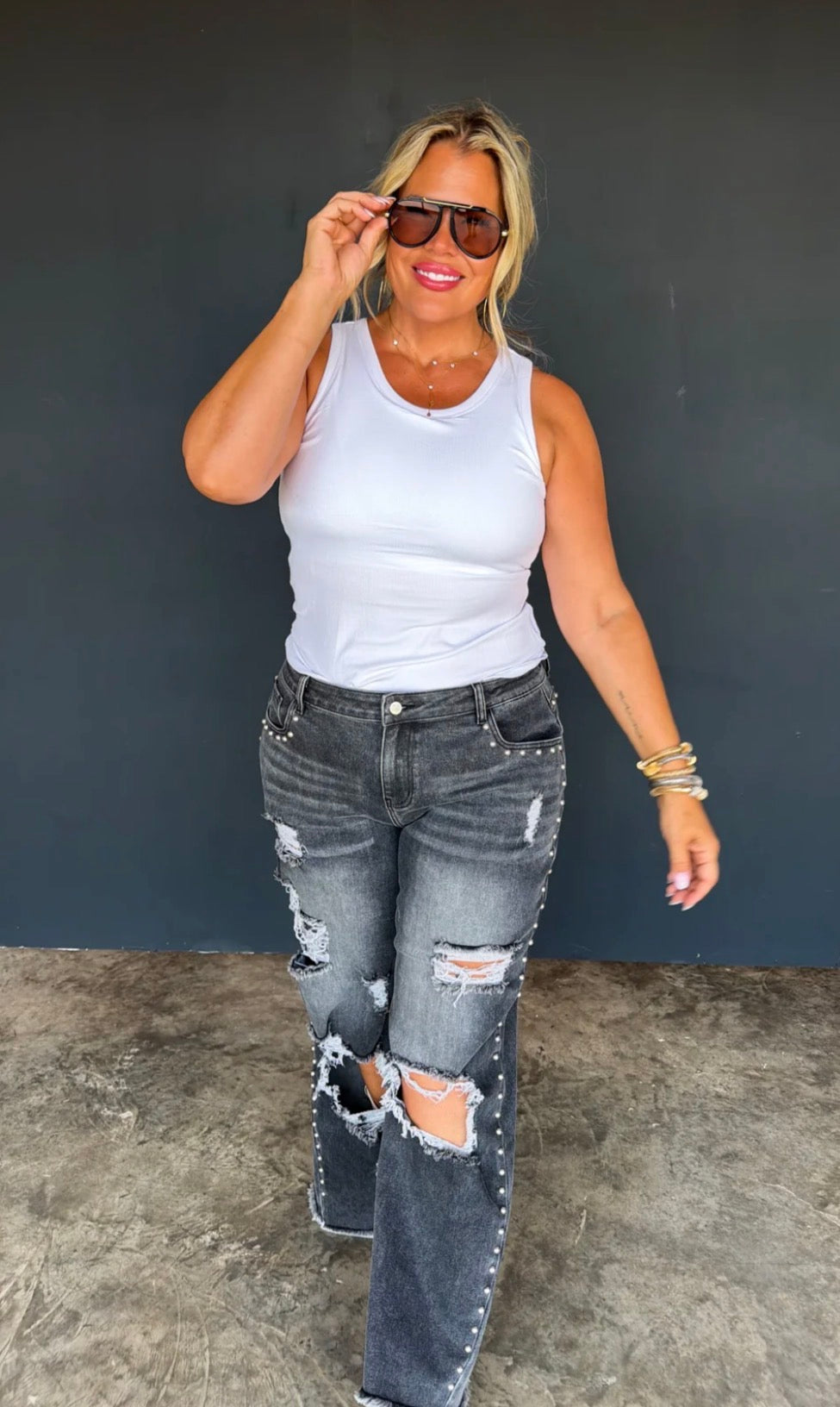 Preorder: OFF THE GRID STUDDED JEANS - ETA LATE NOVEMBER