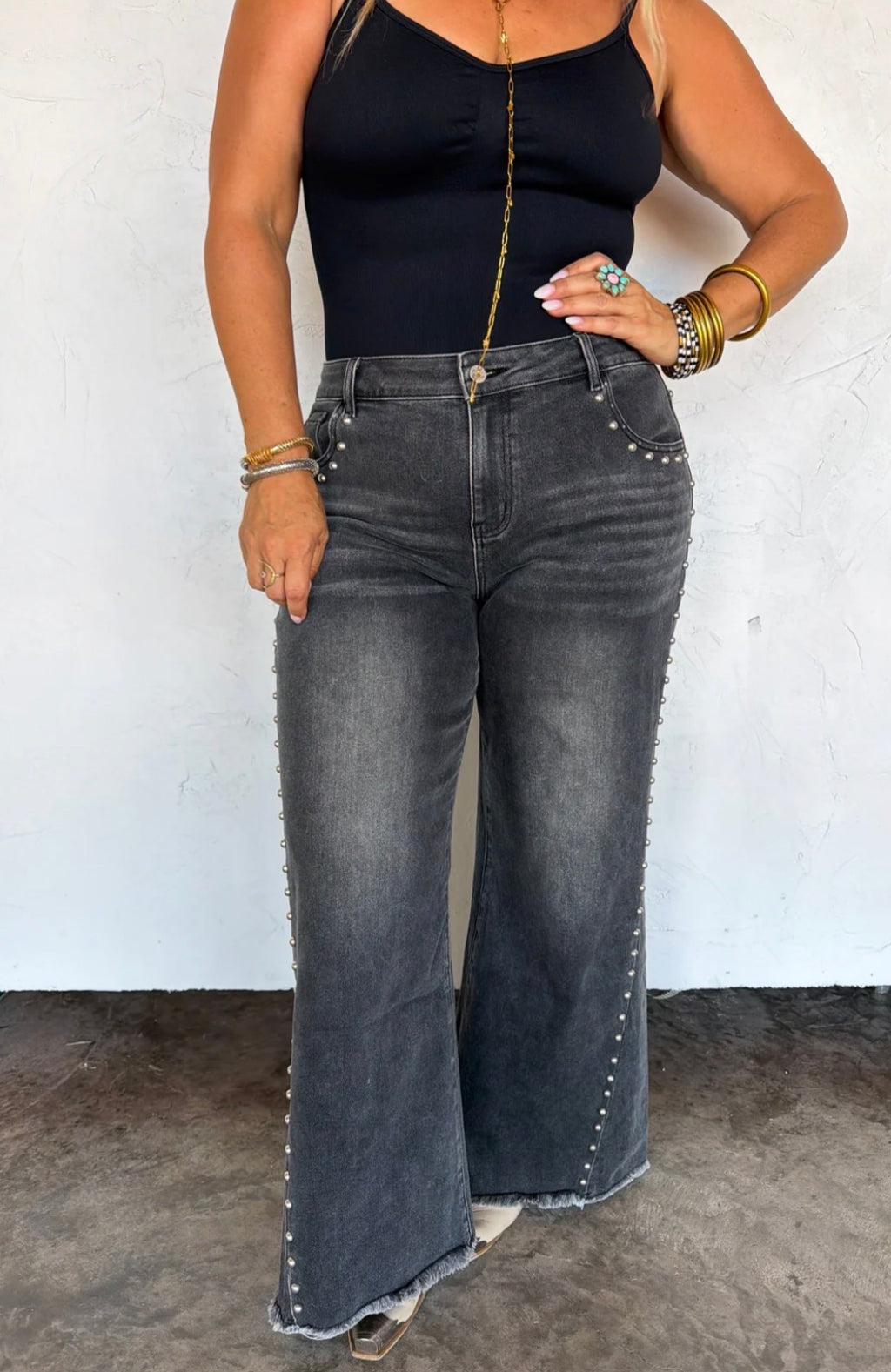 Preorder: OFF THE GRID STUDDED JEANS - ETA LATE NOVEMBER