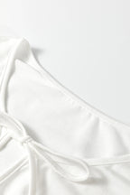 Coffee Plus Size Solid Color Bow Tie Peplum Tank Top