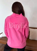 Long Sleeve Mock Neck Top in Pink by Birdie