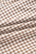 Contrast Trim Plaid Print Plus Size Shorts