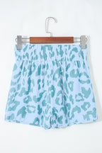 White Leopard High Waisted Athletic Shorts