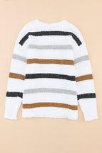 Striped Popcorn Knit Sweater
