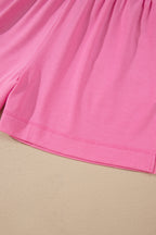 Orchid Bouquet Raw Edge Patch Pocket Oversized Top and Shorts Set