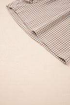 Contrast Trim Plaid Print Plus Size Shorts