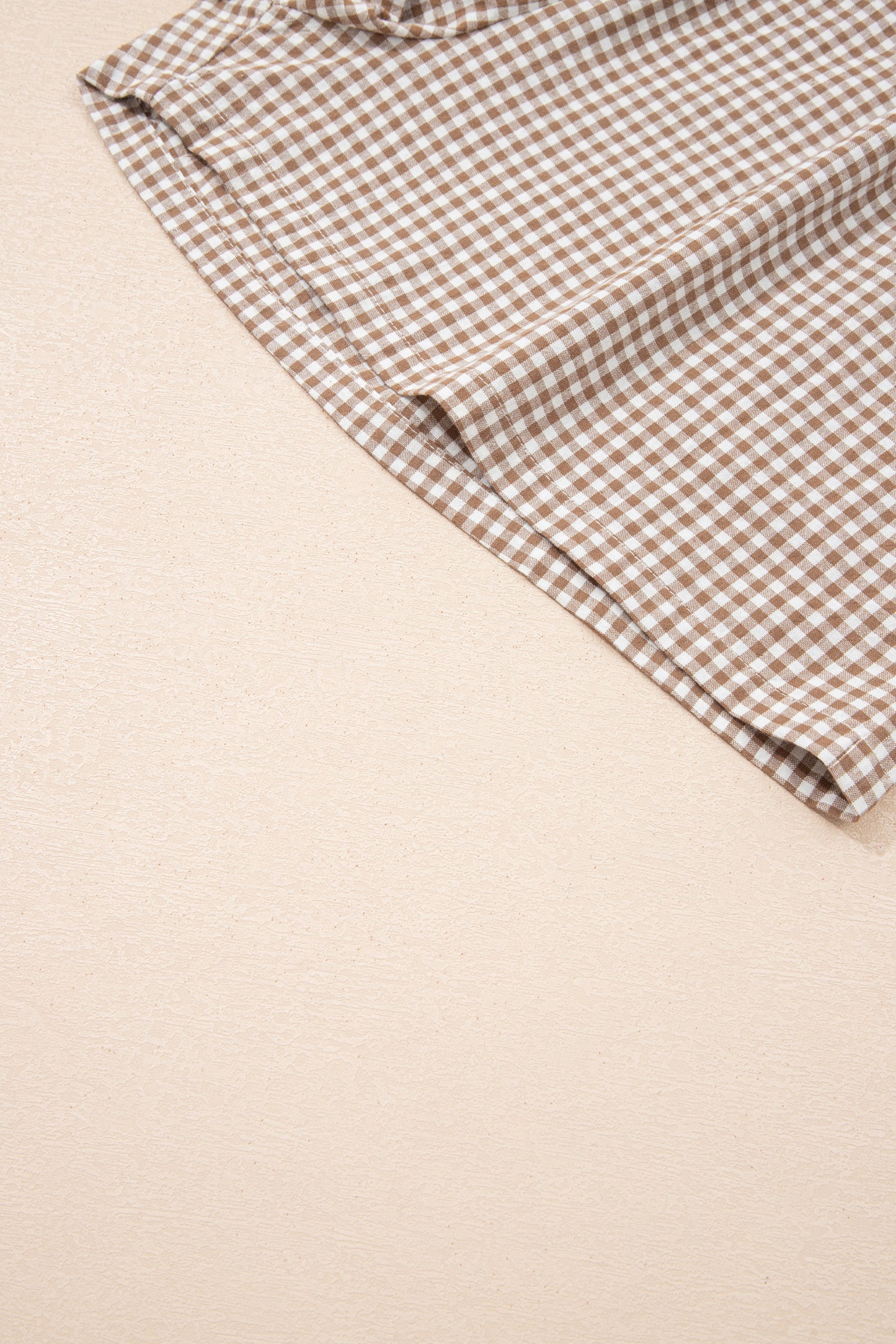 Contrast Trim Plaid Print Plus Size Shorts