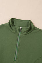Half Zip up Pullover Active Top and Joggers Set