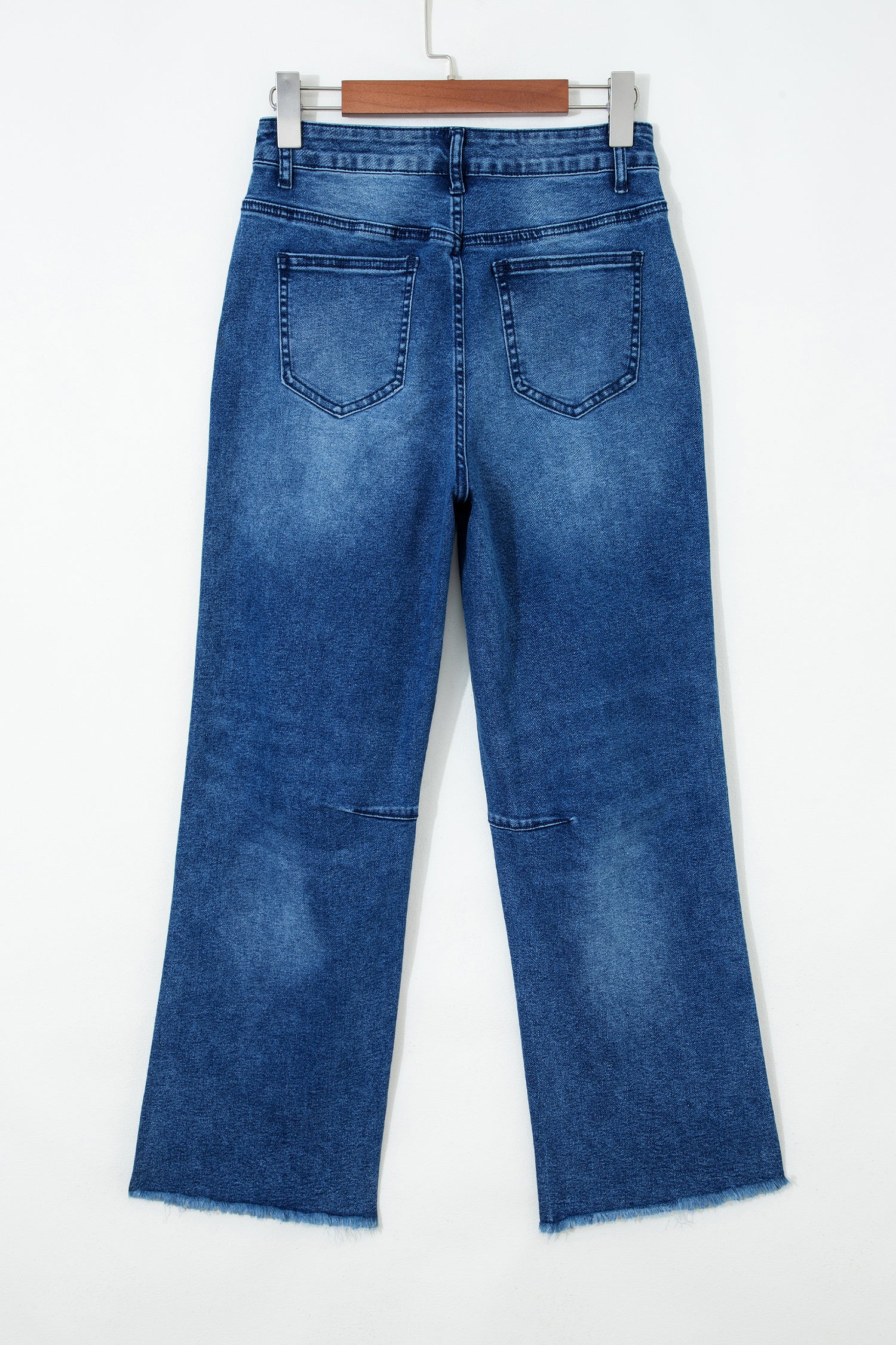 Frayed Cropped Straight Jeans