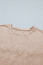 Casual saved by grace Mineral Washed Cotton T Shirt