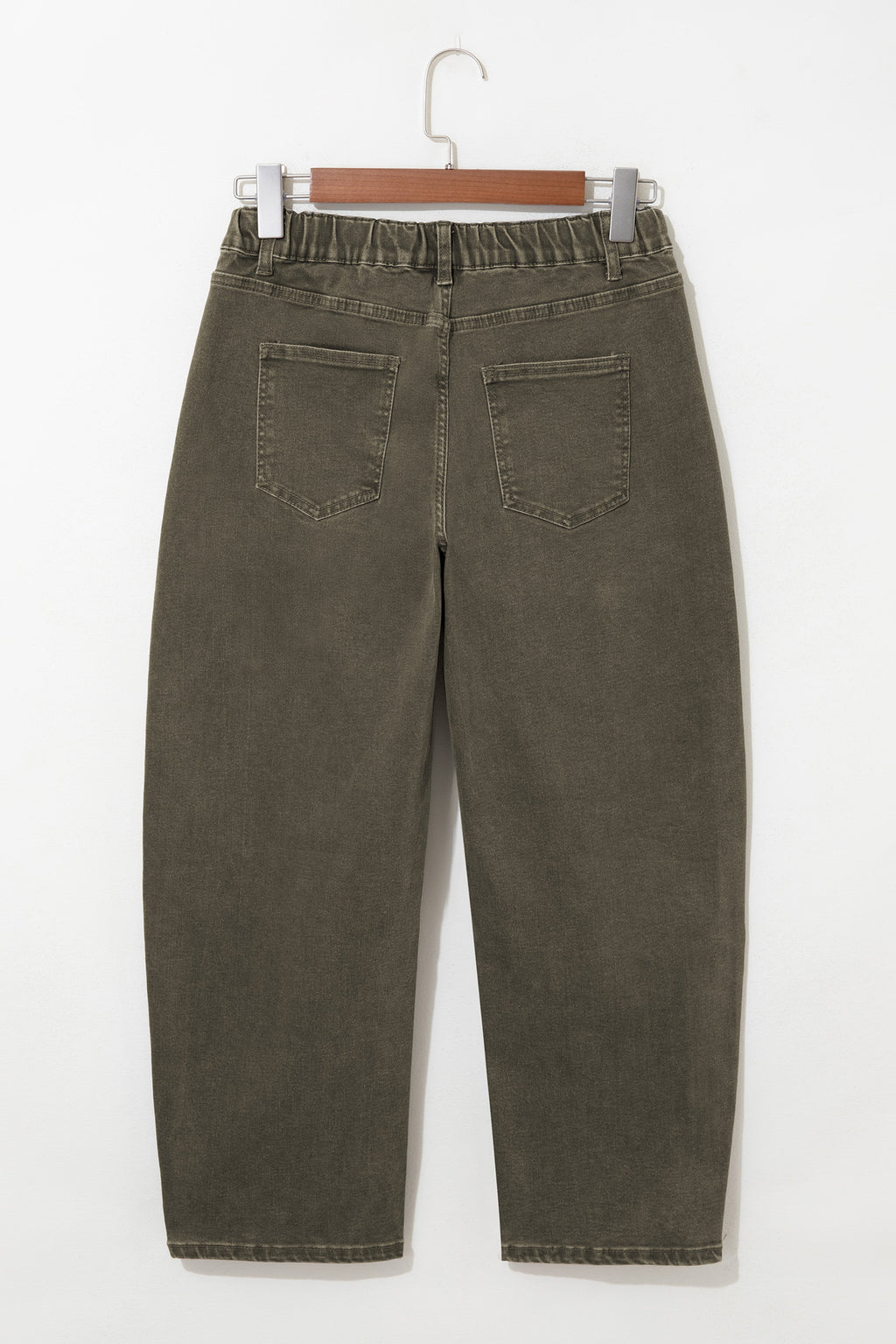 Color Square Patch Pocket Ankle-length Barrel Jeans