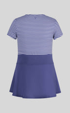 Little girls' pink lavender short sleeve tee, crossover skort, and fanny bag from 90 Degree by Reflex and Yogalicious.