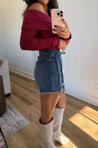 Ashleigh Blue Wrapped Tied Waist Denim Skort