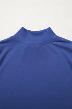 Black Solid Color High Neck Cap Sleeve Loose Top