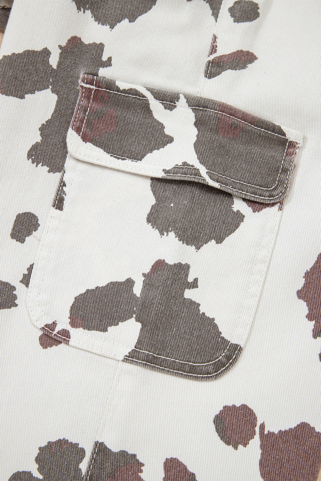 Brown Cow Spots Printed Multi Pocketed Jeans