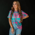 Dark Grey Howdy Cowboy Letter Printed Western Fashion Tee