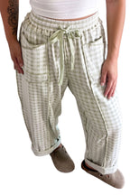 Plaid contrast trim drawstring elastic waist shift pants from Dear-Lover, casual bottoms with a relaxed fit and stylish design.