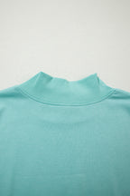 Black Solid Color High Neck Cap Sleeve Loose Top