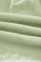 Green Gingham Plaid Button Detail Lace Trim Boxer Shorts