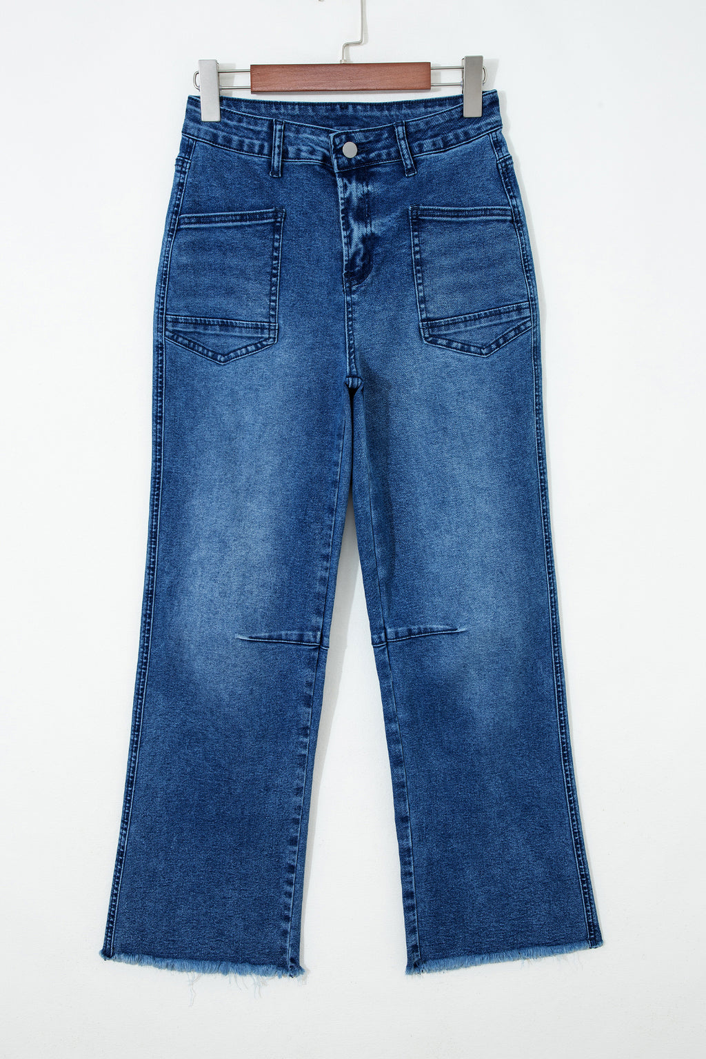 Frayed Cropped Straight Jeans