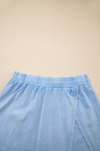 Phalaenopsis 2 Pieces Mineral Wash Cotton Tank Top Lined Split Skirt Set
