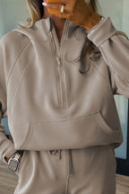 Orchid Bouquet Half Zip Thumbhole Sleeve Hoodie Active Pants 2pcs Outfit