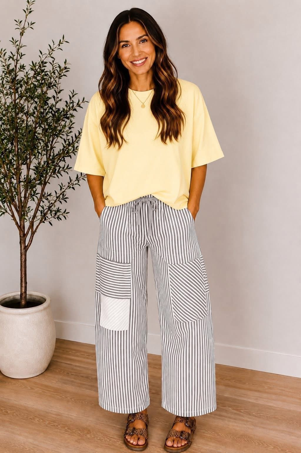 Striped Barrel Jeans