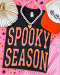 P&PD Wholesale RTS Spooky Season Stripe Tee featuring Halloween-themed black and orange stripes and festive graphic print.