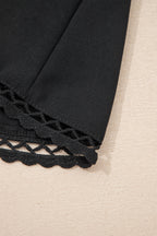 Frilled Elastic Waist Lace Trim Boho Ruffled Shorts Plus
