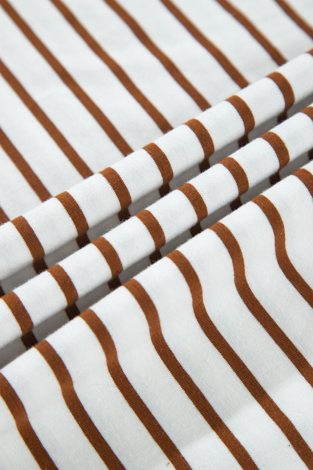 Gray Stripe V Neck Ruffle Contrast Sleeve Top Drawstring Pants 2pcs Set