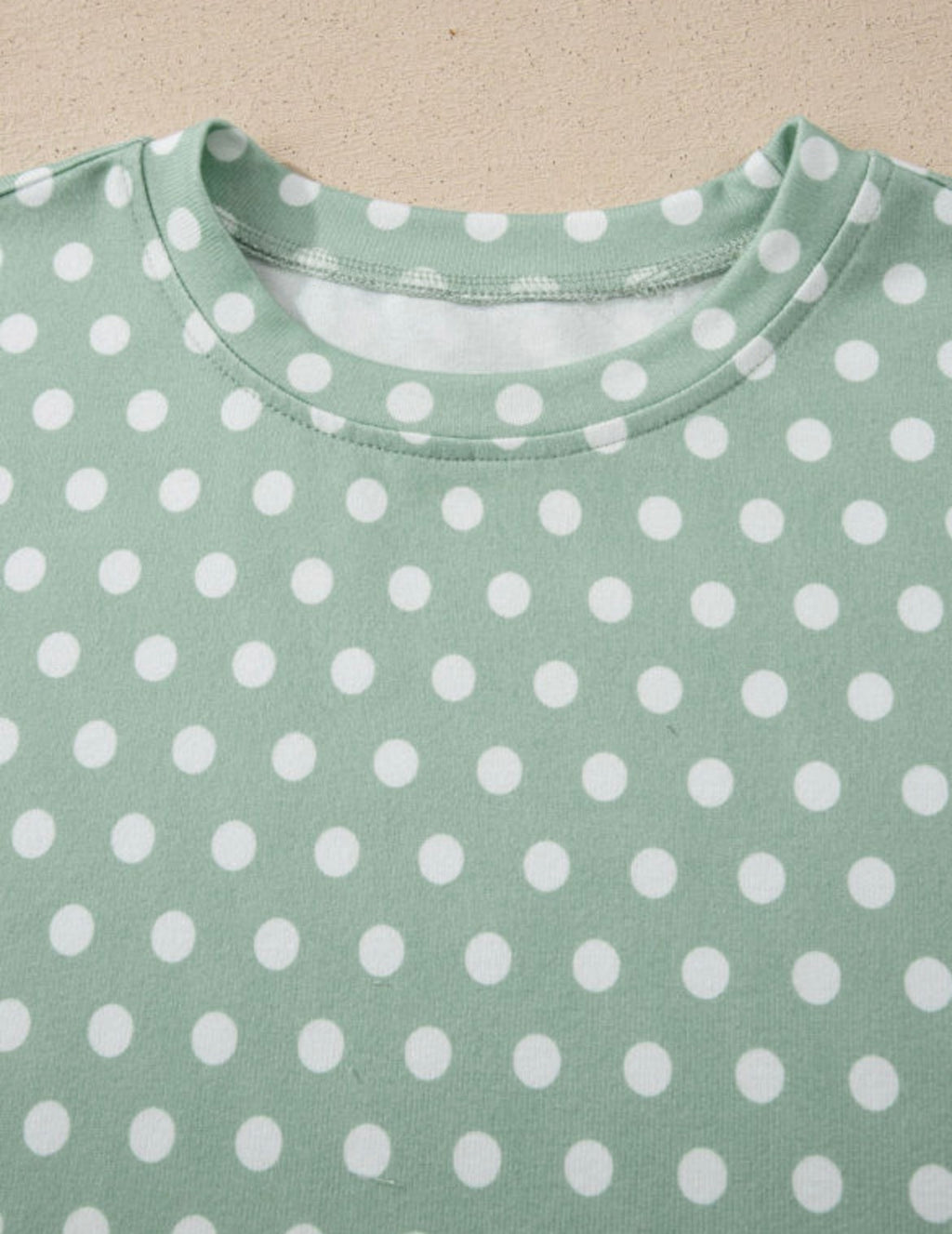 Green Polka Dot Print Short Set