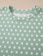 Green Polka Dot Print Short Set