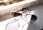 The Alex Gold/Gray- High Quality Unisex Aviator Sunglasses
