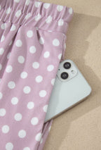 Purple Polka Dot Print Short Set