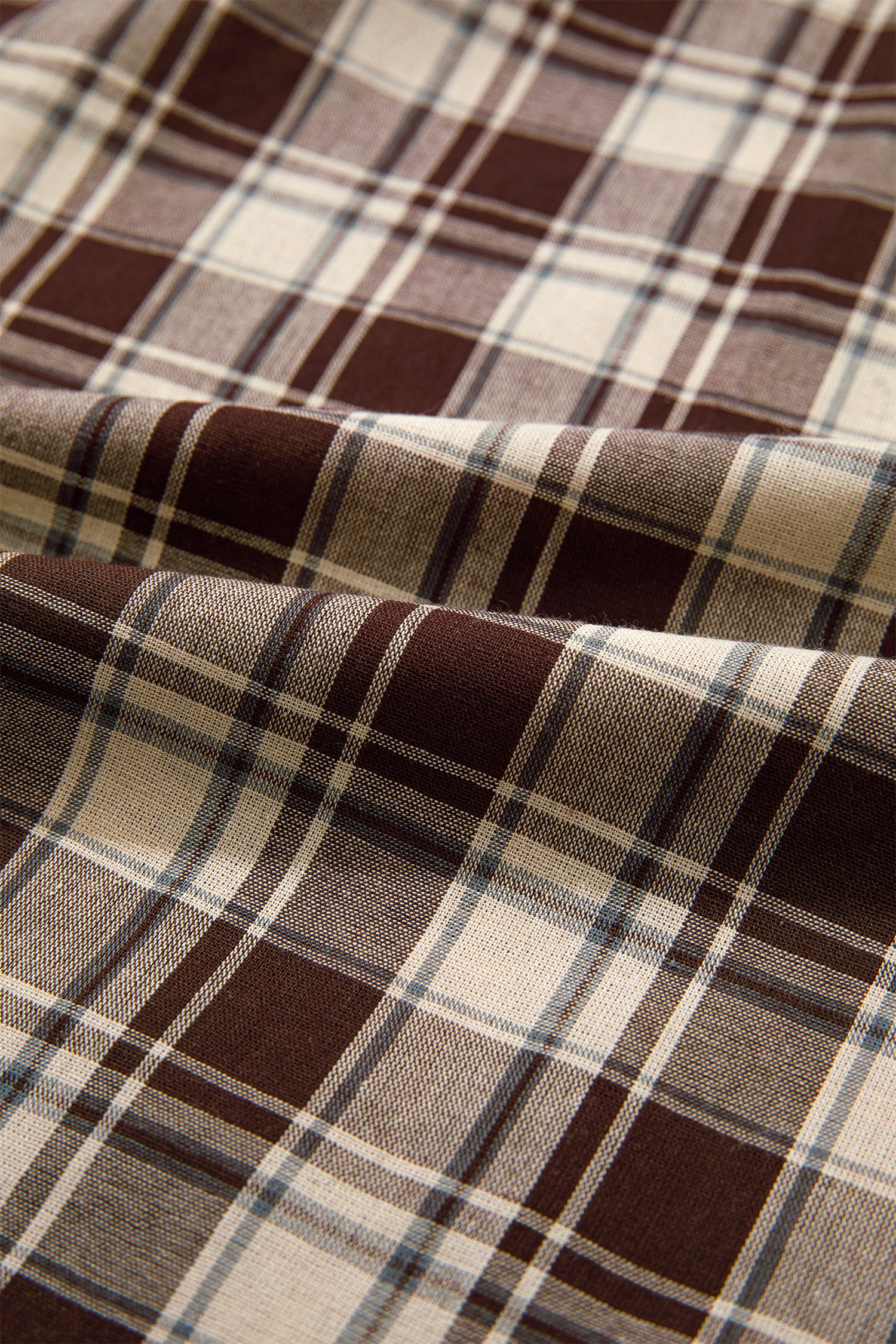 Brown Plaid Long Sleeve Short Shift Mini Dress