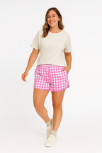 Go-Getter Shorts, Pink Gingham