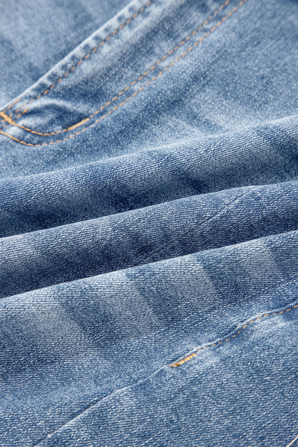 Beau Blue Acid Wash Raw Hem Denim Shorts