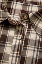 Brown Plaid Long Sleeve Short Shift Mini Dress