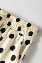 Sky Blue Polka Dot Oversized Top Drawstring Short Set