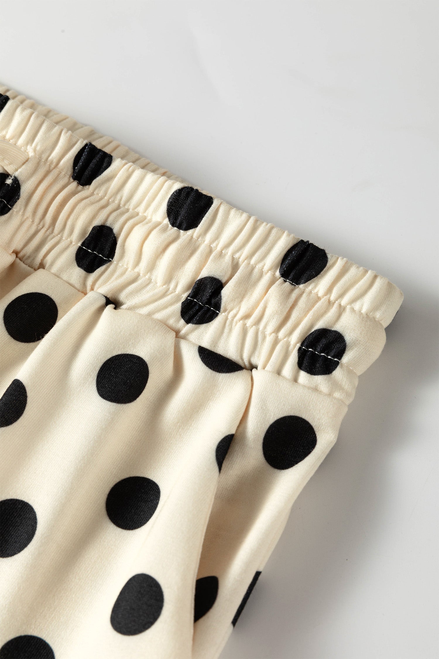 Sky Blue Polka Dot Oversized Top Drawstring Short Set