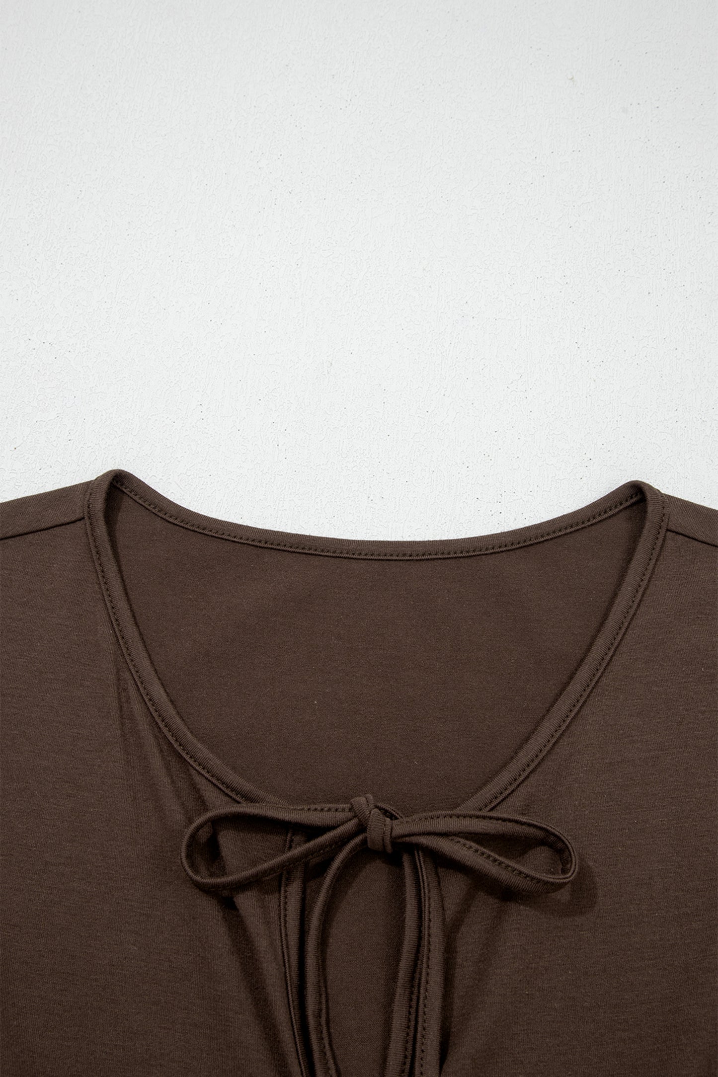 Coffee Plus Size Solid Color Bow Tie Peplum Tank Top
