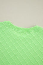 Checkered Textured Tee and Drawstring Shorts