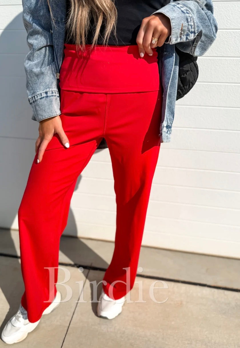 Fold Over Band Active Yoga Pants by Birdie